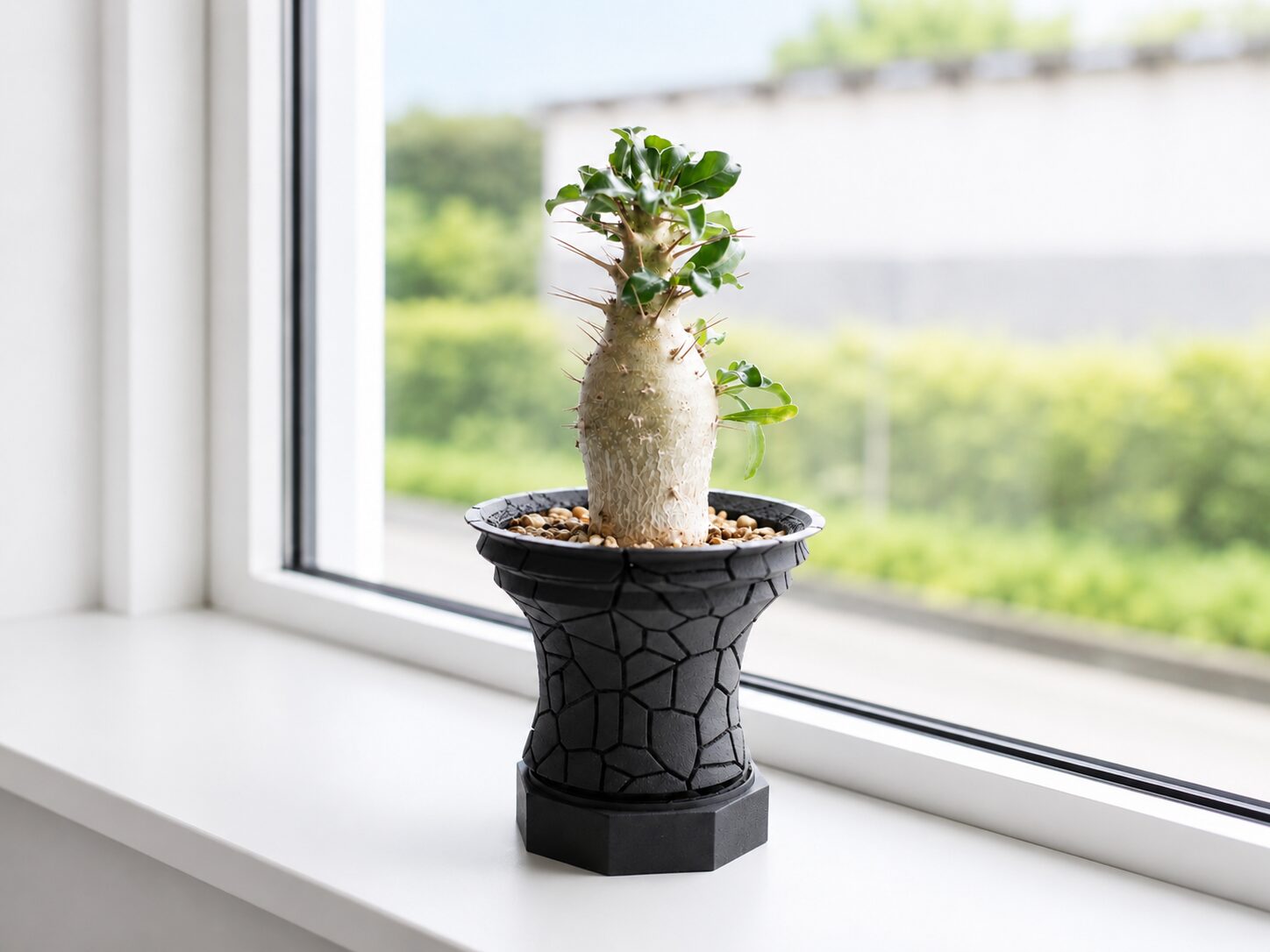 マットブラック3Dプリント鉢 CrackPot