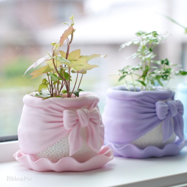 RibbonPot パステルピンクの植栽イメージ