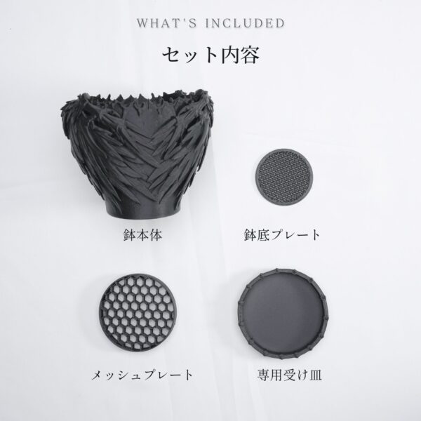 8 DevilPot|パキポディウム・塊根植物向け 悪魔の翼をまとう3Dプリント深鉢 S・M・L